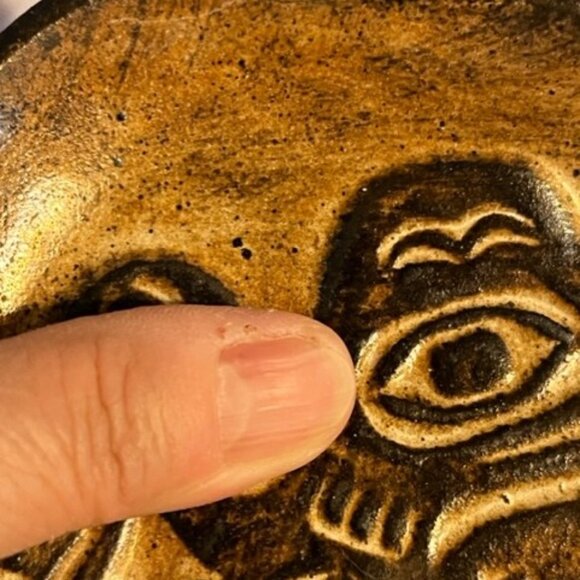 Vtg Haida Hand made clay plate Eagle thunderbird artist Ruth Meecham. *READ* - Picture 6 of 7